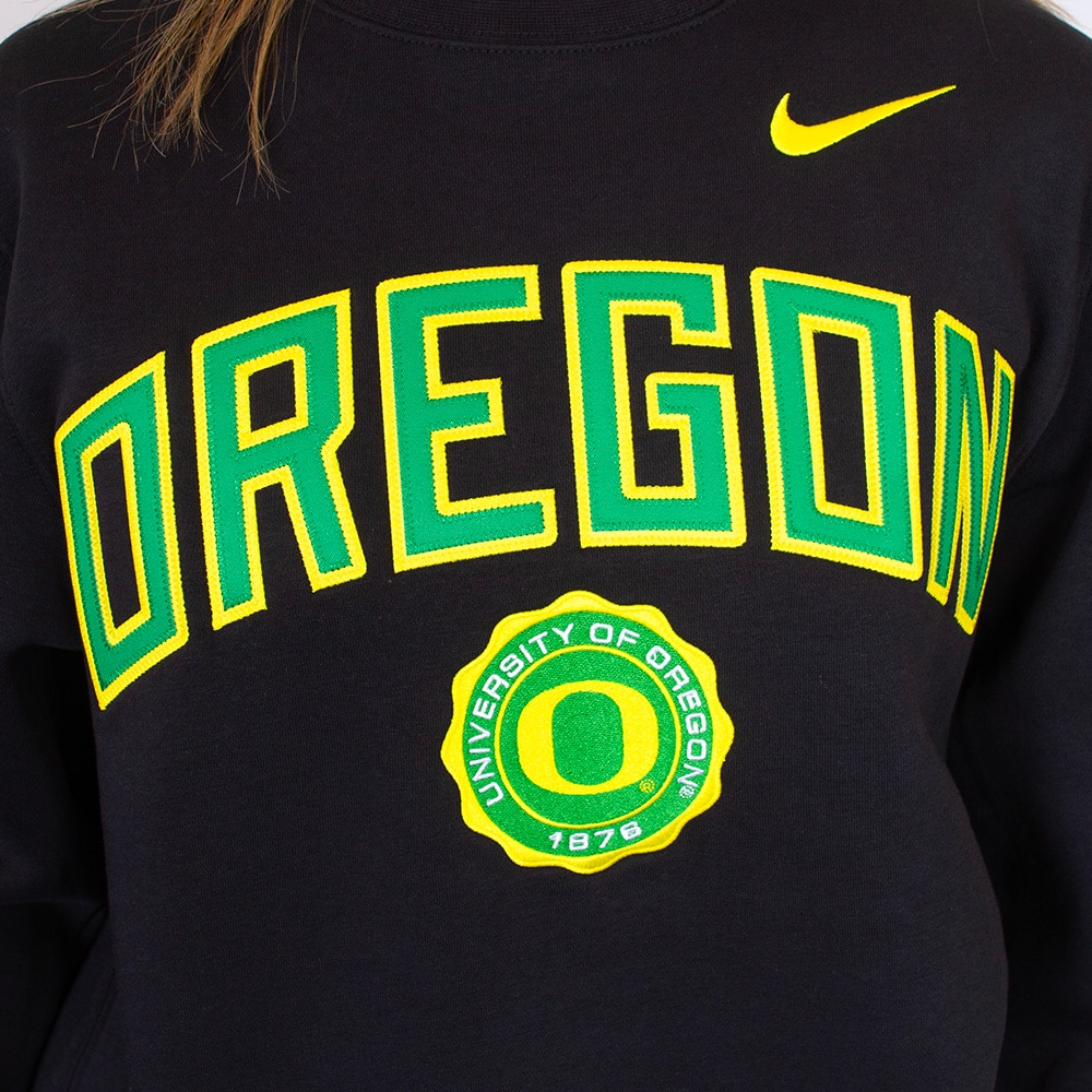 Classic Oregon O, Nike, Black, Pullover, Cotton Blend, Men, Phoseal, Sweatshirt, 813489